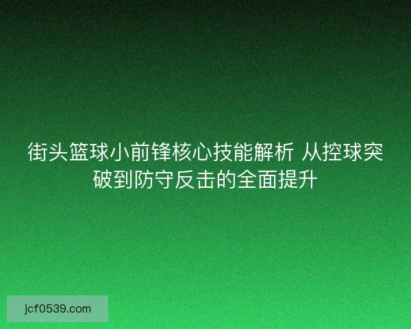 街头篮球小前锋核心技能解析 从控球突破到防守反击的全面提升 街头篮球小前锋核心技能解析 从控球突破到防守反击的全面提升