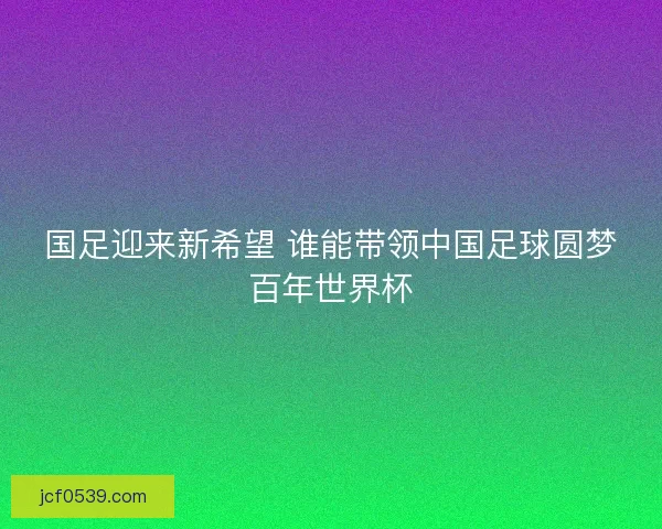 国足迎来新希望 谁能带领中国足球圆梦百年世界杯