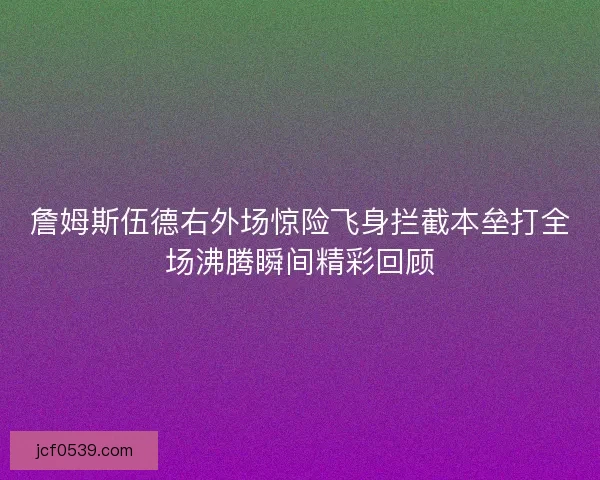 詹姆斯伍德右外场惊险飞身拦截本垒打全场沸腾瞬间精彩回顾