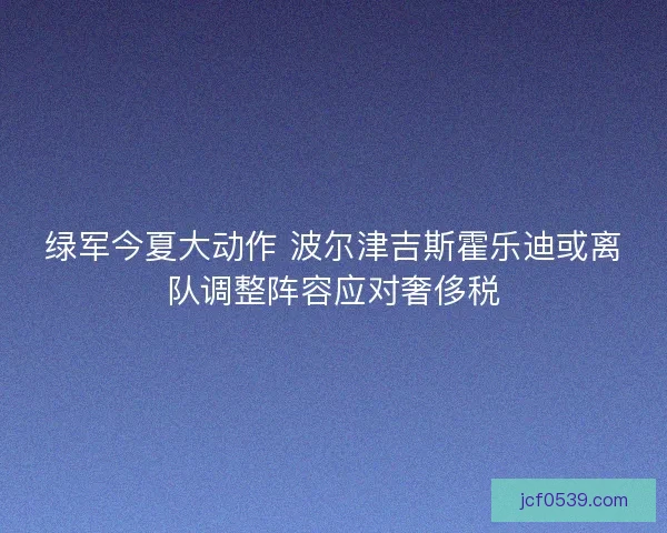 绿军今夏大动作 波尔津吉斯霍乐迪或离队调整阵容应对奢侈税
