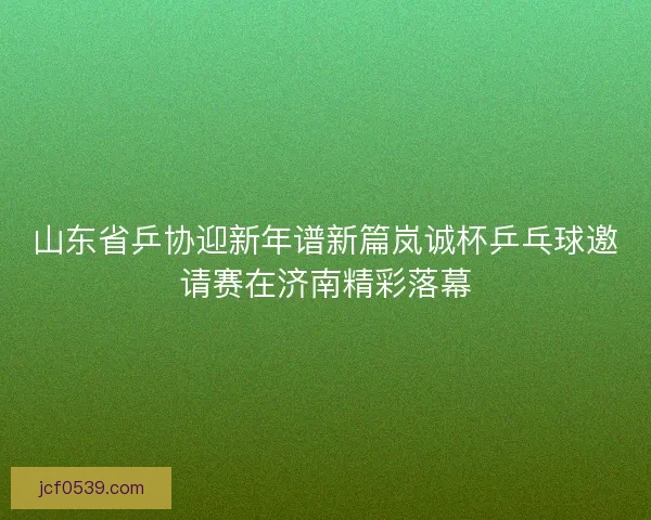 山东省乒协迎新年谱新篇岚诚杯乒乓球邀请赛在济南精彩落幕